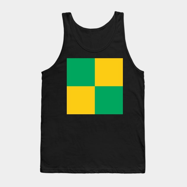 Norwich City Green and Amber Checkered Fan Flag Tank Top by Culture-Factory